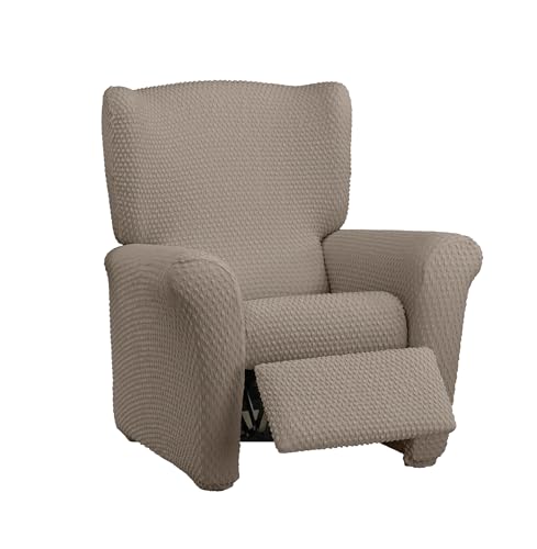 Estoralis Borneo Bi-Elastic Chair Cover Very Elastic Fabric C/07 Taupe for Relaxing Chairs from 70 to 90 cm Quality Protection Super Adjustable