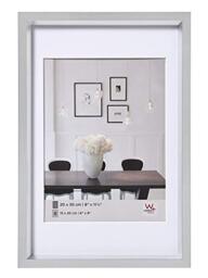 walther design Picture Frame Silver 20 x 30 cm with PassepArtout, Steel Style Plastic Frame ES030S
