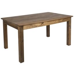 "Flash Furniture HERCULES 60"" x 38"" Rectangular Antique Rustic Solid Pine Farm Dining Table"