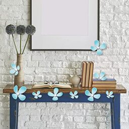 WALPLUS Crystal 3D Light Blue Flowers Wall Stickers, Vinyl, Multi-Colour, 33.5 x 11.5 x 3 cm