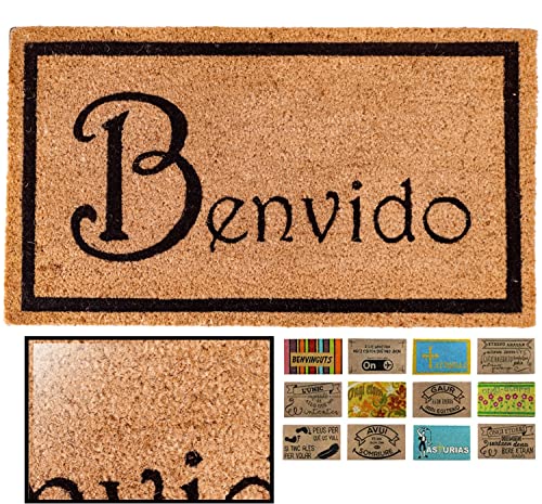 LucaHome – Coco Doormat, 40 x 70 cm, Non-Slip Doormat, Portugues Benvido Doormat Mod 1, Home Entrance Doormat, Indoor or Outdoor Doormat
