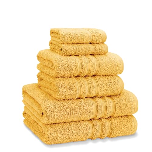 Catherine Lansfield Zero Twist Cotton 6 Piece Towel Bale Set Ochre