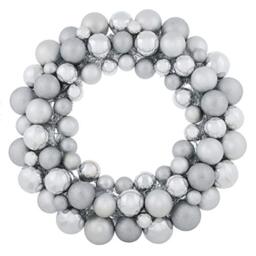 Mr Crimbo Large Silver Christmas Bauble Wreath Decoration Hanging Ornament 64cm