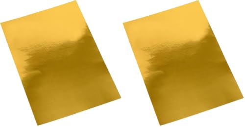 Italian Options 250GSM Mirror Card Craft Paper 10 Sheets, A4 Size, Gold (Pack of 2)