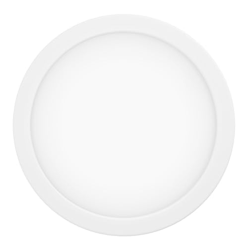 Eglo Connect.z Smart Home LED Bathroom Spotlight Fueva-Z, Flat spot Light for Ceiling, Ø 8.5 inches, ZigBee, app and Voice Control, Warm – Cool White, dimmable, White, IP44