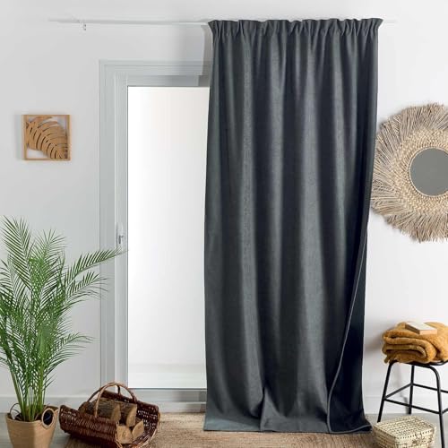 HomeMaison.com Insulating Curtain – Thermal Curtain – Blackout Curtain – Charcoal Grey – Curtain 140 x 260 cm