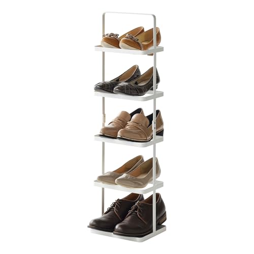 YAMAZAKI 2478 TOWER Shoe Rack Tall, white, Steel, Minimalist, 22 x 18 x 77.5 cm