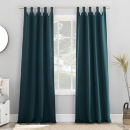 "Sun Zero Easton Energy Saving Blackout Tab Top Curtain Panel, 40"" x 84"", Teal"