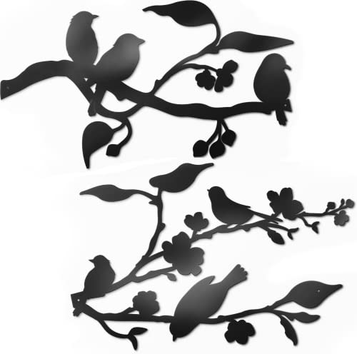 Vivegate Metal Birds Wall Art – Birds On A Wire Metal Bird Wall Decor Outdoor Bird Decor (Large - 91.5X33 cm)