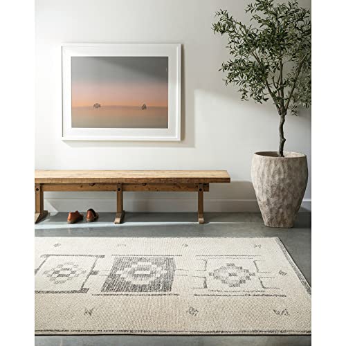 Livabliss x Becki Owens Solana Vintage Rug - Area Rugs for Living Room 200x275 cm, Bedroom - Scandi Neutral Rugs, Traditional Patterned Boho Style, Natural Easy Care Pile - Large Rug, Ivory, Black