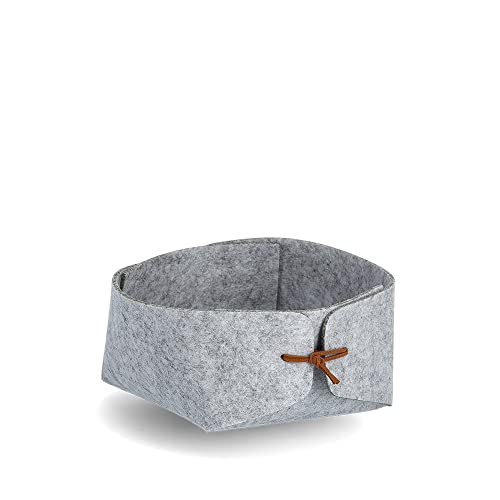 Zeller 14450 Storage Basket Felt Light Grey Approx. 13.5 x 13.5 x 7.5 cm