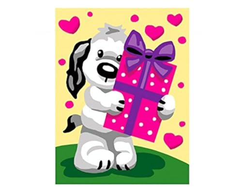Collection D'Art Tapestry Kit Dog with Gift, 100% Cotton, Multi-Colour, 20 x 25 x 0.100 cm