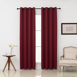 "Pickluc Blackout Curtains with Grommet Top Thermal Insulated Noise Reducing and Privacy Protection (Burgundy,52"" W x 84"" L, Set of 2)"