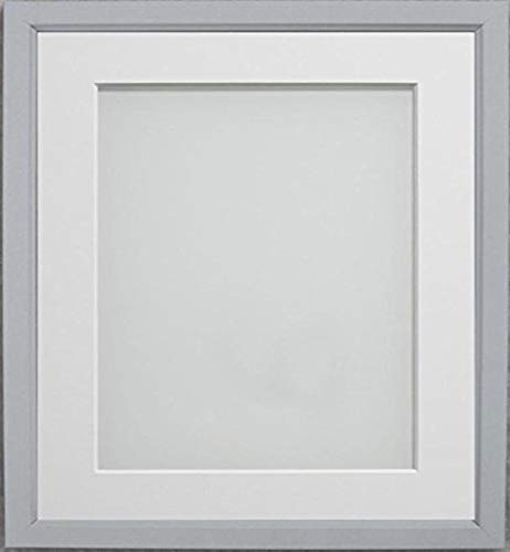 Frame Company Drayton Range A4 Grey Picture Photo Frame with White Mount For Image Size 10x6-inch