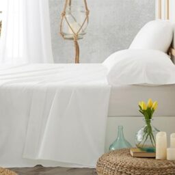 Burrito Blanco Hotel Sheets - 90 Sheet Set - 100% Cotton - Single Bed - Easy Iron Bedding - White - Available in More Sizes and Colours