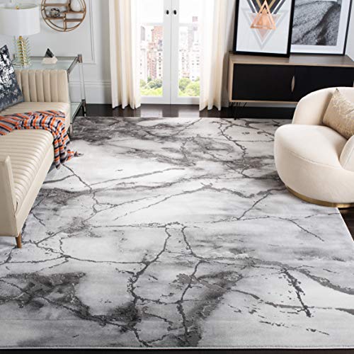 Safavieh Craft Collection Contemporary Rug for Living Room Dining Room Bedroom Short Pile Grey and Silver 31 x 60 Inch