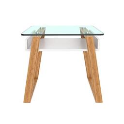 ASPECT JENSEN Side Table,Wood,Bamboo,Glass-White (55X55x50cm)