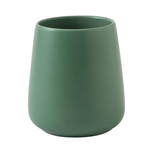 Green Toothbrush Holder for Bathroom - Ceramic Tooth Brushing Holders, Toothbrush Cup, Toothpaste Organizer for Bathroom Countertop, Makeup Brush Holder, Pen Holder for Home Desktop Storage