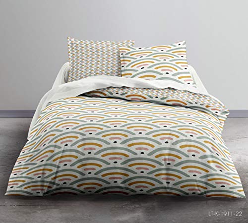 TODAY RAINBOW Duvet Cover Set 220 x 240 cm + 2 Pillowcases 100% Polyester 82 gsm