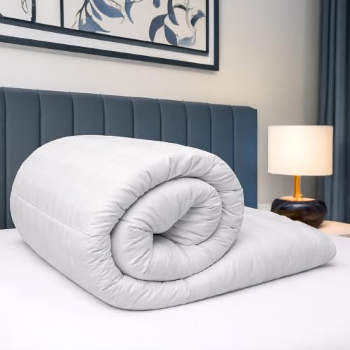 Bianca Fine Linens Premium 100% Cotton Stripe 4.5 tog Single Duvet White