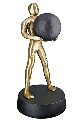 GILDE Decorative Figure Sculpture Strong Stark XL Modern Art and Decoration Made of Resin - Colour: Gold - Height 32 cm