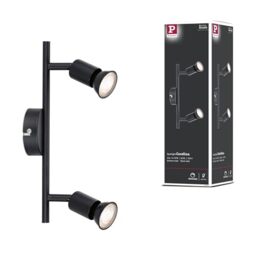Paulmann Carolina 66756 Spotlight 2-Bulb Max. 2X 10 Watt Ceiling Light Matt Black Metal Spotlight GU10