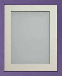 Frame Company Jellybean Range Purple Wooden 10x8 inch Picture Photo Frame with Ivory Mount for Image 7x5 inch * Choice of Colours & Sizes* Fitted with Perspex