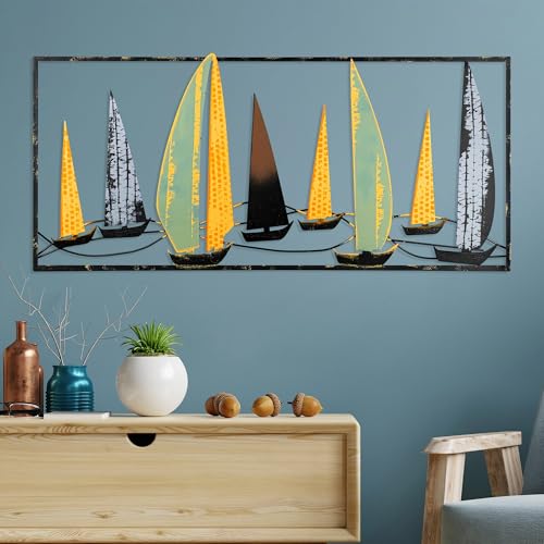 Handmade Decorative Metal Wall Accessory, 40 x 90 cm, 100% Metal (1.5 mm), Unique Hand-Painted Design, Perfect for Home Decor & Art Lovers