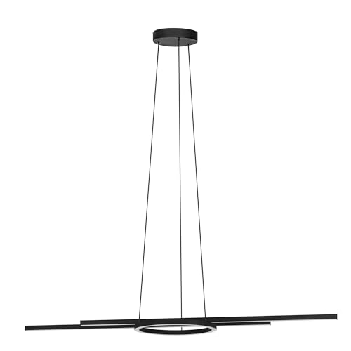 Eglo Connect.Z Smart Home LED Pendant Lighting Zillerio-Z, ZigBee Ceiling Light Fitting, app and Voice Control Alexa, tunable White (Warm – Cool White), dimmable Hanging lamp, Black