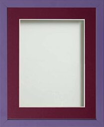 Frame Company Jellybean Range Purple Wooden 14x11 inch Picture Photo Frame with Plum Mount for Image 12x8 inch * Choice of Colours & Sizes* Fitted with Perspex
