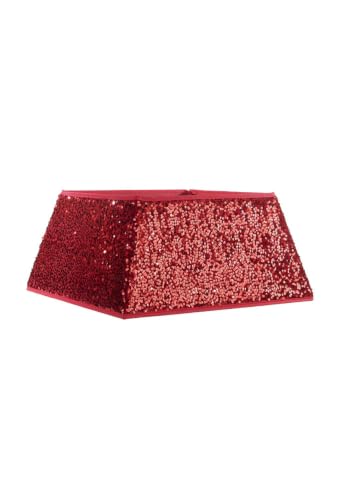 WeRChristmas Red Square Sequin Christmas Tree Collar, 36cm
