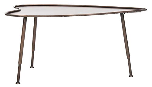 Safavieh Modern Accent Table with Iron Legs, in Antique Copper, 74 X 99 X 46.99