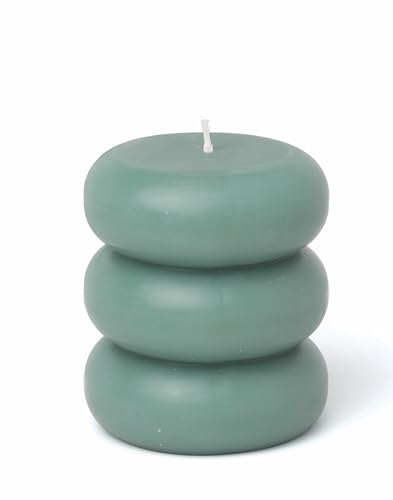 Paddywax Totem Candles Unscented Colourful Pillar Candle, 405 g, Bob (Green)