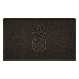 Nicoman Pineapple Embossed Shape Door Mat Dirt-Trapper Jet-Washable Doormat-(Use Outdoor ONLY)- (75x44cm/29.5x17.3inches, Medium) Brown