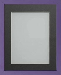 Frame Company Jellybean Range Purple Wooden 12x10 inch Picture Photo Frame with Grey Mount for Image 10x8 inch * Choice of Colours & Sizes* Fitted with Perspex