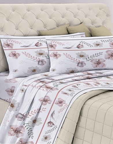GEMITEX Cotton Bed Set, 100% Cotton, Breathable, Free of Harmful Substances, Certified Quality Standard 100 by OEKO-TEX Confidence in Textile, Double Size, G21/Pink, Designed in Italy
