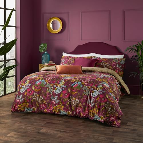 furn. Wylder Tropics Viranai Exotic Floral Duvet Cover Set, Lake Cerise