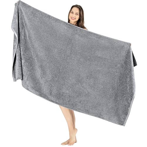 "SALBAKOS Luxury Hotel and Spa Turkish Cotton Eco-Friendly Washcloth Set for Bath 40"" x 80"" Bath Sheet 12 Pieces Silver"
