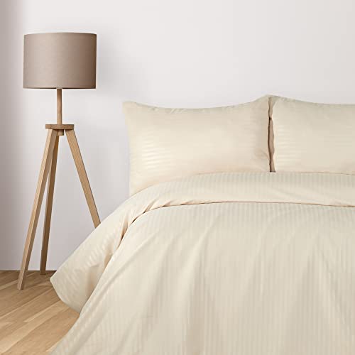 Komfortec Deluxe Bed Linen 135 x 200 cm with Pillowcases, Microfibre Bed Linen Sets with Zip, Soft and Non-Iron, Beige