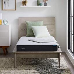 LUCID 6 Inch Twin XL Mattress - Firm Gel Memory Foam XL— Bamboo Charcoal in a Box—CertiPur Certified,White