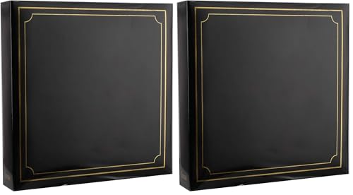 Arpan Extra-Large 3-Ring Binder Self Adhesive Padded Photo Album 20/Sheets 40/Sides (Black Album) (Pack of 2)