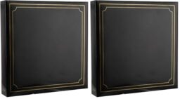 Arpan Extra-Large 3-Ring Binder Self Adhesive Padded Photo Album 20/Sheets 40/Sides (Black Album) (Pack of 2)