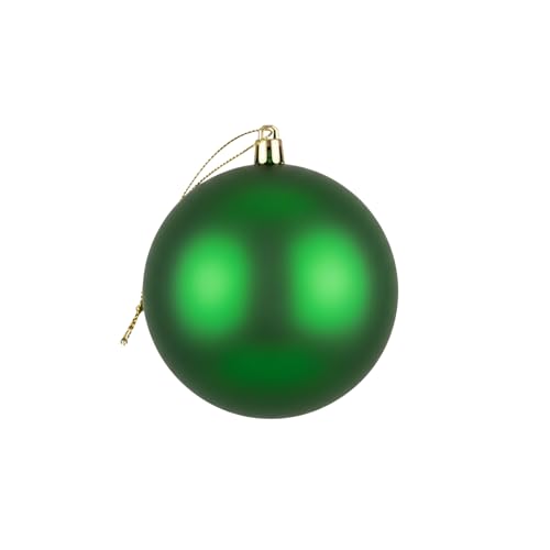 20cm Large Dark Green Bauble PVC Shatterproof Matt Finish Christmas Balls Ornament - Festive Xmas Tree Hanging Decorations, Round Ornament for Holiday Home Decor