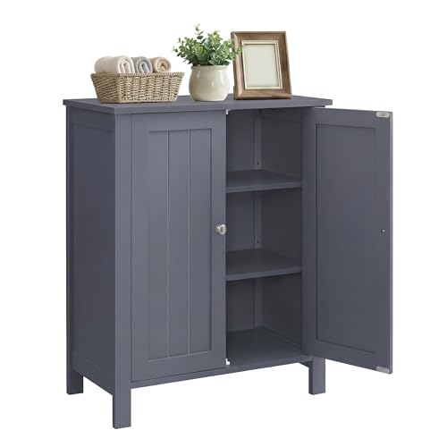 VASAGLE BCB60GY Bathroom Furniture on Stands, Storage Cabinet, Cupboard with 2 Adjustable Shelves, 30 x 60 x 80 cm, Grey