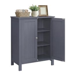 VASAGLE BCB60GY Bathroom Furniture on Stands, Storage Cabinet, Cupboard with 2 Adjustable Shelves, 30 x 60 x 80 cm, Grey