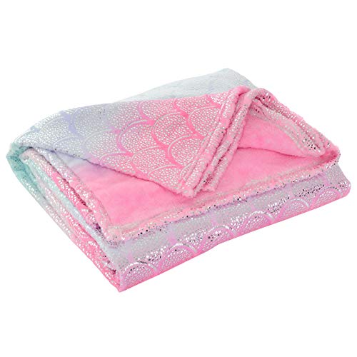 Luxury Seashell Print Fleece Blanket Large Soft Warm Mermaid Home Sofa Bed Throw 155x200cm