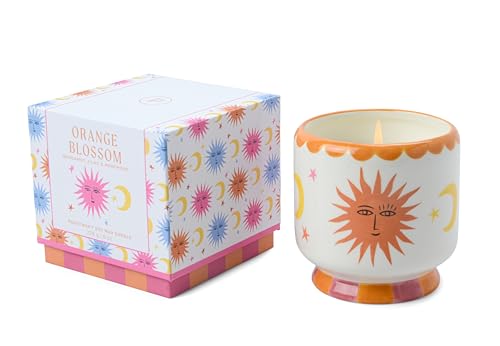 Paddywax Scented Candles Dopo Hand-Painted Ceramic Luxury Artisan Candle, 226g, Sun - Orange Blossom