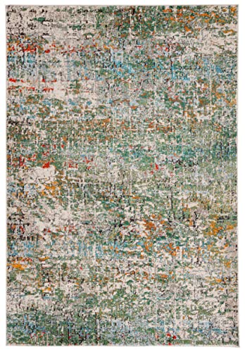 Safavieh Modern Chic Rug for Living Room Dining Room Bedroom - Madison Collection Short Pile, Silver and Ivory, 24 x 36 Inches