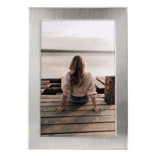 Hama Picture Frame 10 x 15 cm (Photo Frame, Portrait Frame, Portrait Format, Landscape Format, for Hanging, Standing, Hanging, Stand, Velvet, Velvet Backing, Glass Pane, Picture Size 10 x 15 cm)