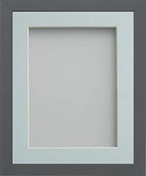 Frame Company Allington Grey Photo Frame with Light Blue Mount, 7x5 for 5x3.5 inch, fitted with perspex